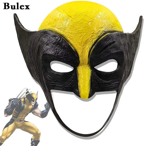 Masque Cosplay Wolverine - Demi-Visage Latex Jaune Noir
