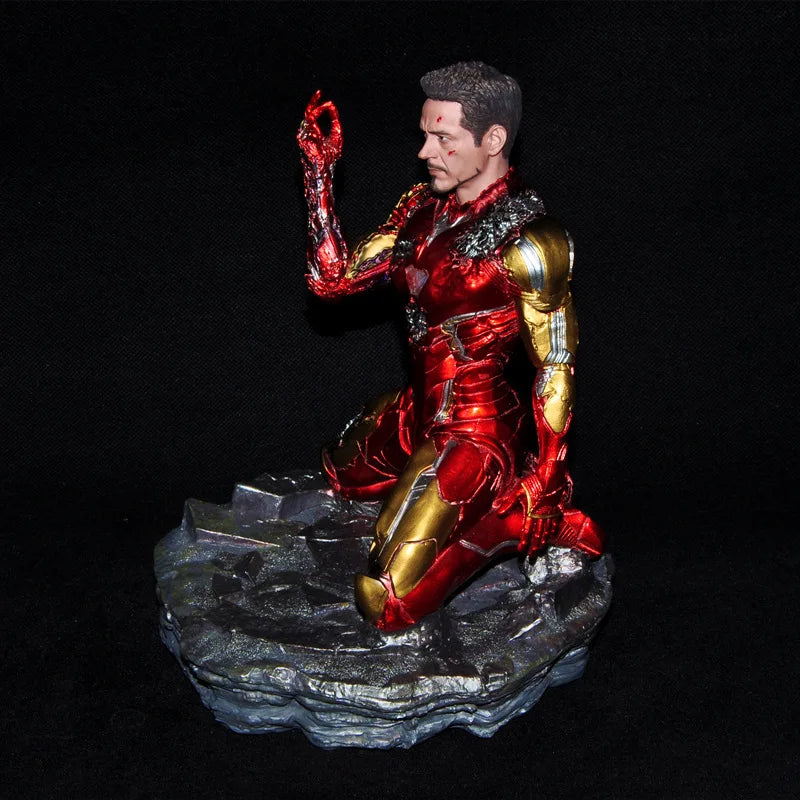 Figurine Iron Man - Statue Résine MK85 Endommagée Pose Agenouillée