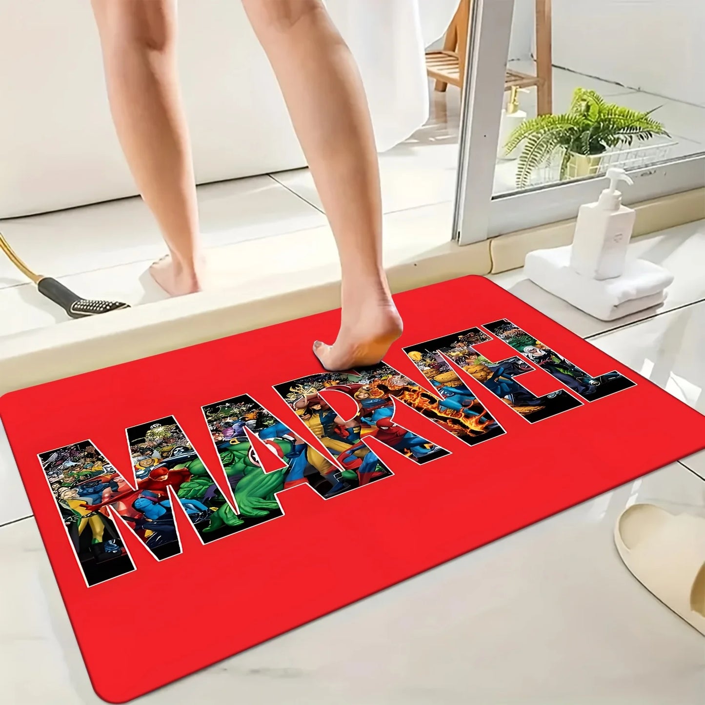 Tapis de Bain Avengers Captain America - Bouclier Minimaliste Noir