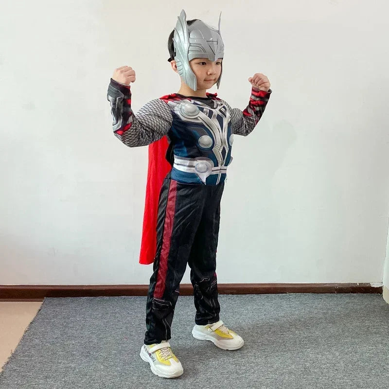 Costume Cosplay Thor Enfant - Combinaison Musclée avec Marteau