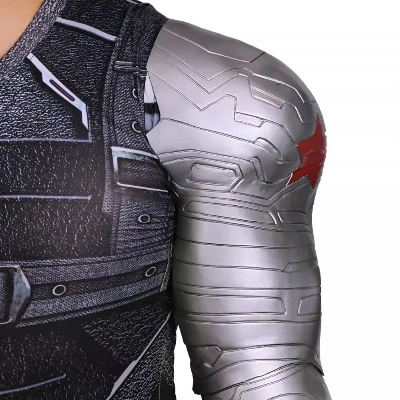 Bras Mécanique Winter Soldier - Prothèse Argentée avec Étoile Rouge