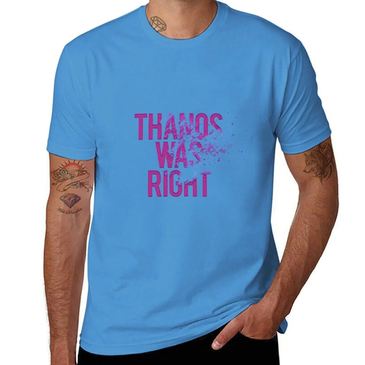 T-Shirt Thanos Was Right - Texte Effet Poussière Homme