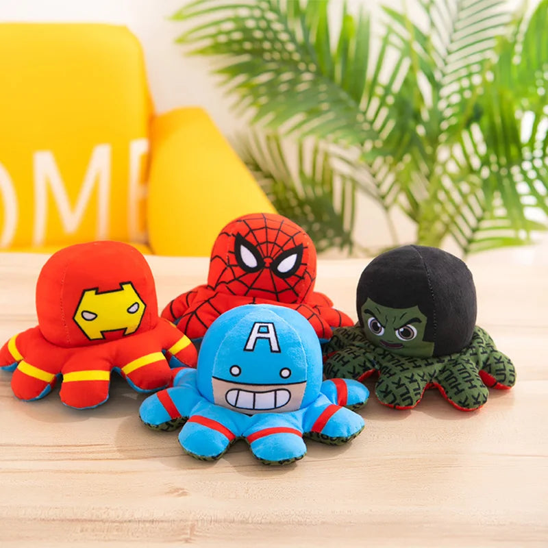 Peluche Pieuvre Reversible Avengers - Multi-Heros Retournable