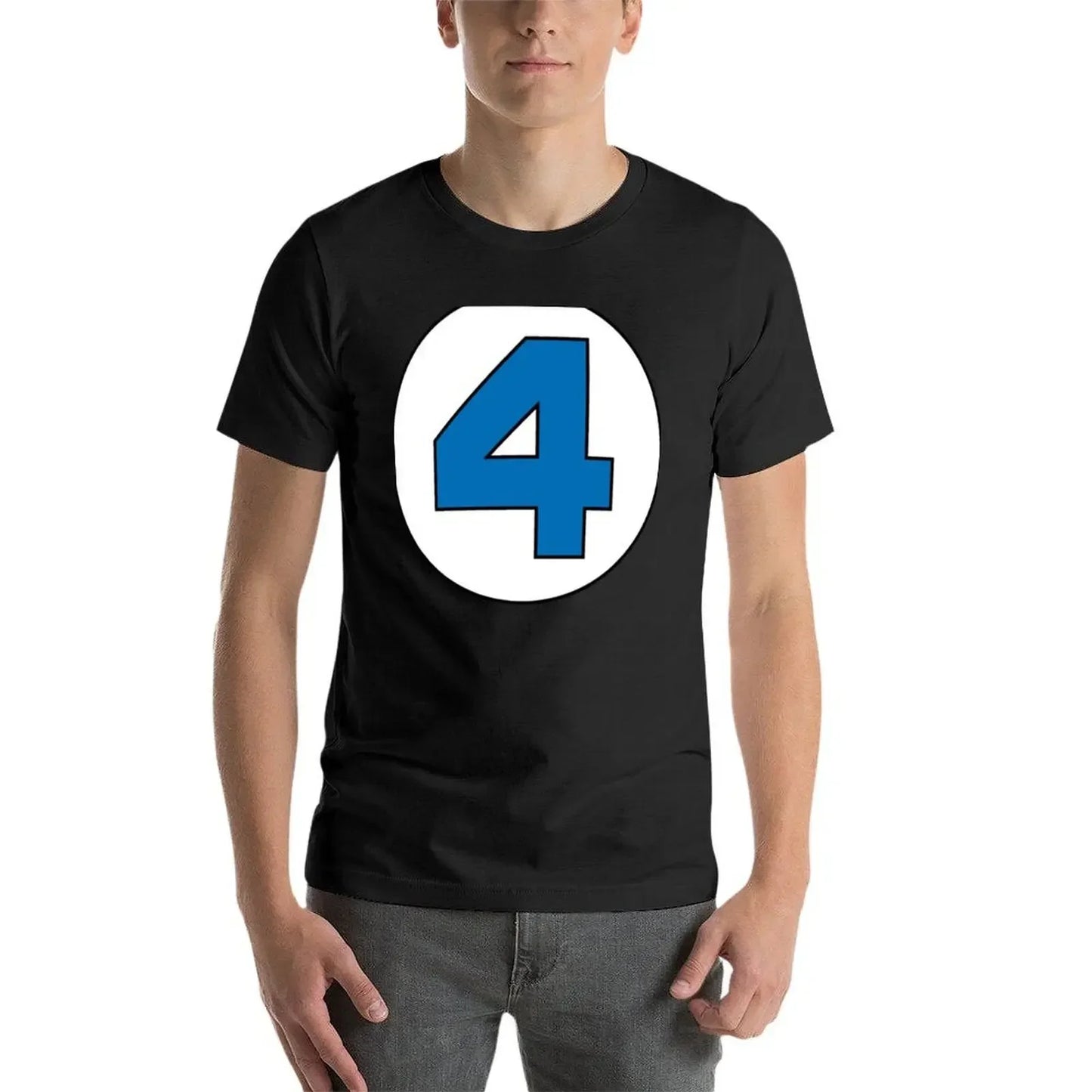 T-Shirt The Fantastic 4 - Logo Rond Noir Grande Taille