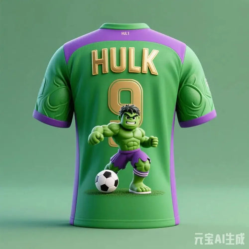 Maillot Football Avengers Hulk - Vert Clair Bande Latérale #9