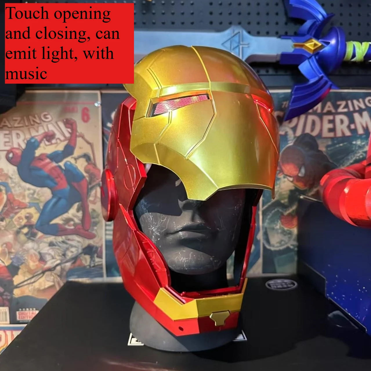 Déguisement Iron Man Jarvis - Casque Doré Intégral avec Effet Lumineux