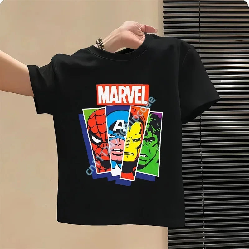 T-Shirt Enfant Avengers Marvel Bandes Portraits - Noir