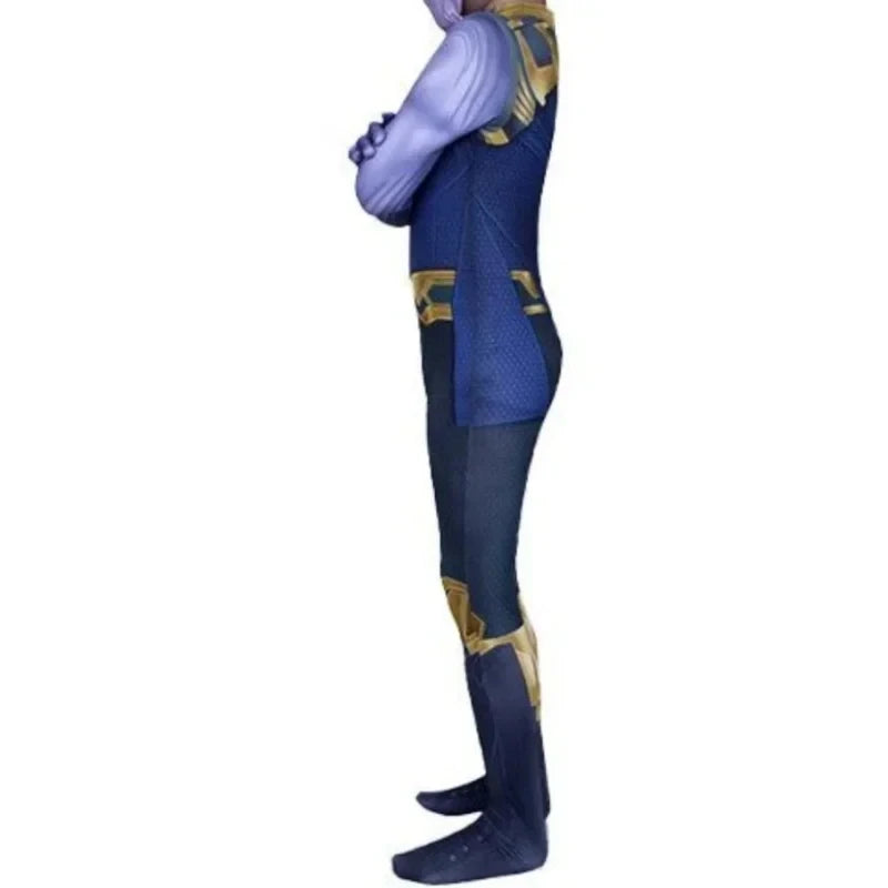 Déguisement Thanos - Combinaison Bleue et Dorée avec Gantelet