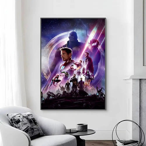 Affiche Avengers Infinity War - Design Contraste Blanc Noir