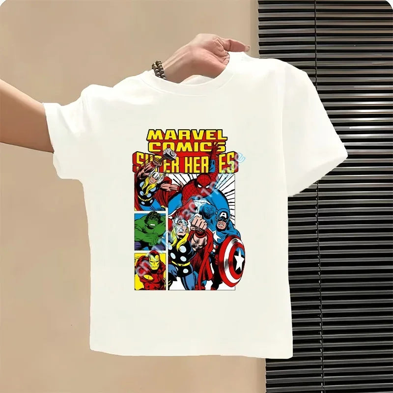 T-Shirt Enfant Avengers - Design Captain America Blanc