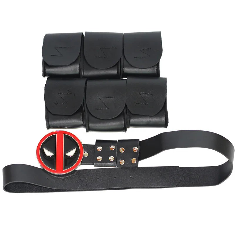 Ceinture Cosplay Deadpool - Boucle Logo Poches Ajustable