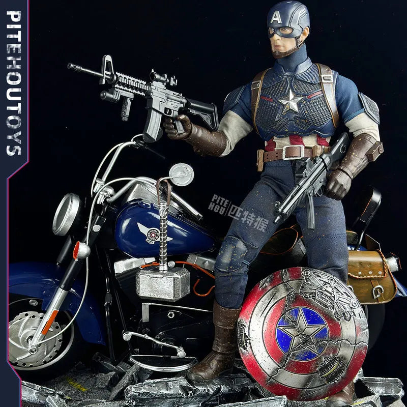Figurine Avengers Captain America - Articulée Tenue Tissu Marteau