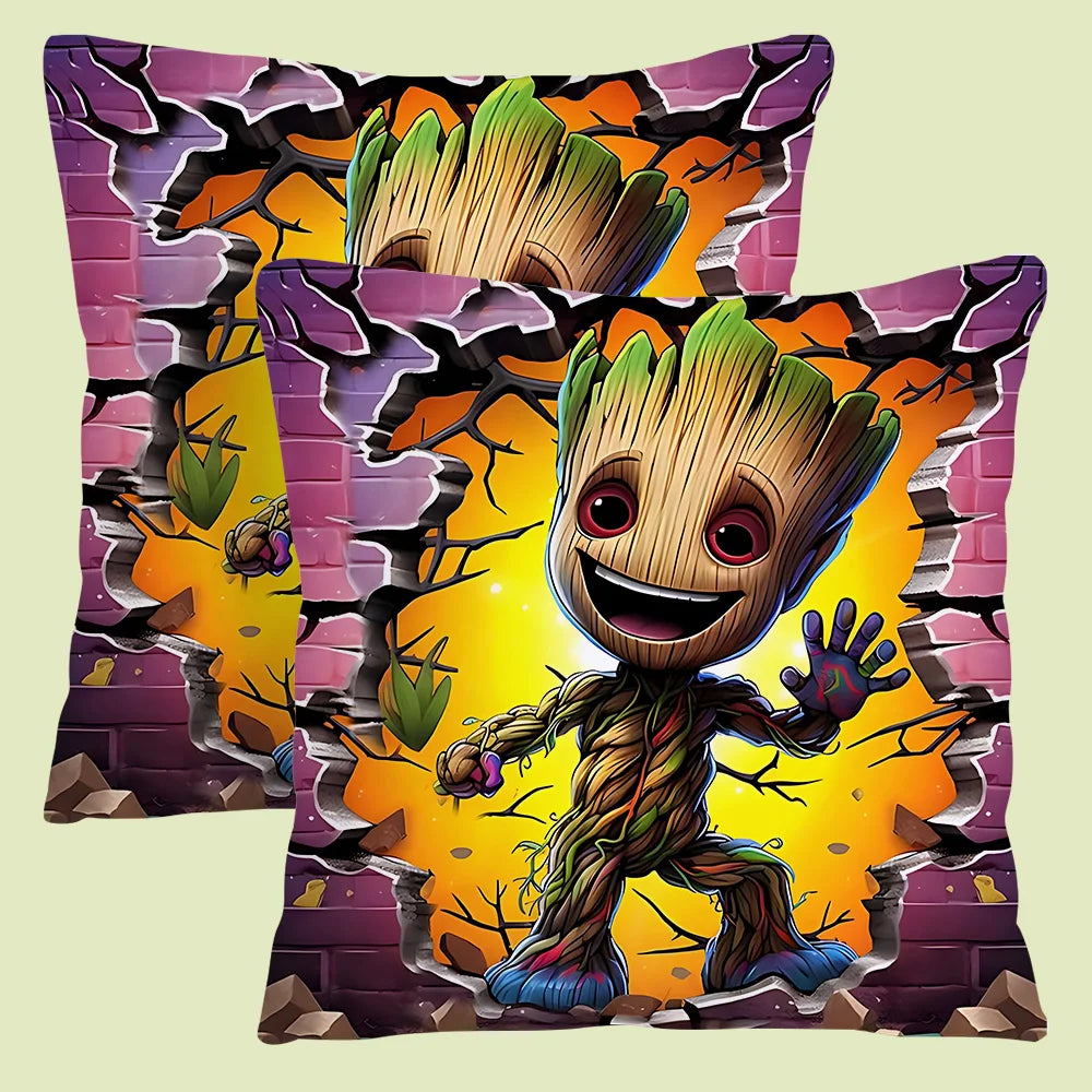 Housse de Coussin Baby Groot - Anniversaire Fête Gâteau Ballons