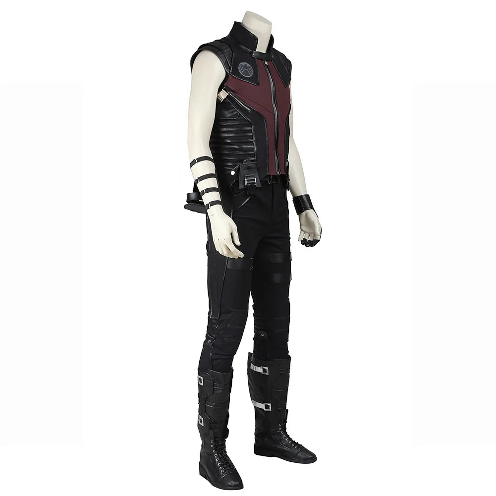 Déguisement Tactique Archer - Gilet Noir et Bordeaux avec Étui à Flèches Dorsal