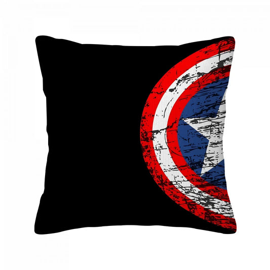 Taie d'Oreiller Captain America - Bouclier Effet Grunge Fond Noir