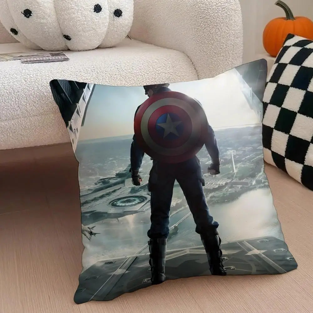 Housse Coussin Captain America - Vue Aérienne Ville