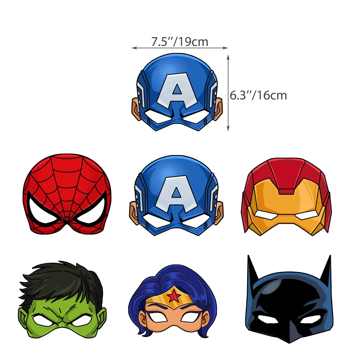 Masques Avengers - Lot de 12 Masques