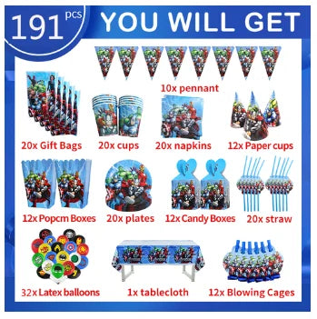 Décoration Anniversaire Avengers - Kit 191 Pièces