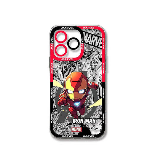 Coque Oppo Iron Man - Chibi Marvel Fond BD Rouge