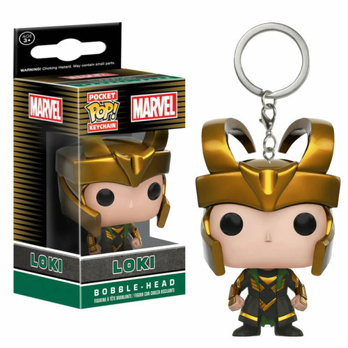 Porte-clés Loki - Figurine Boîte Casque Doré