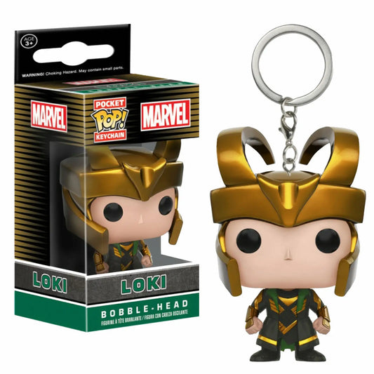 Porte-clés Loki - Figurine Boîte Casque Doré
