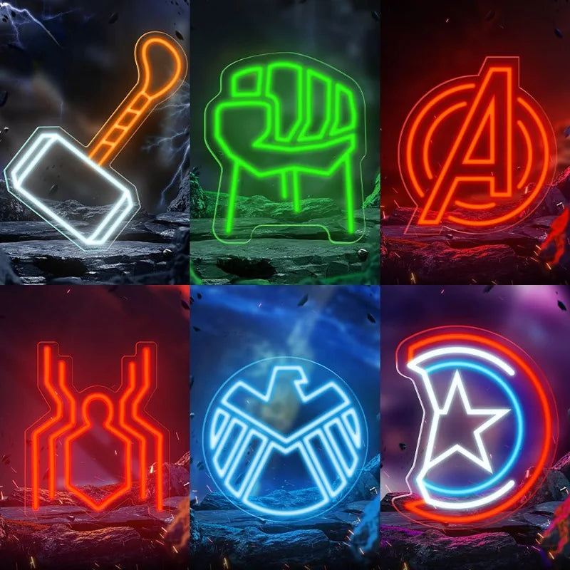 Néon LED Avengers Captain America - Bouclier Profil
