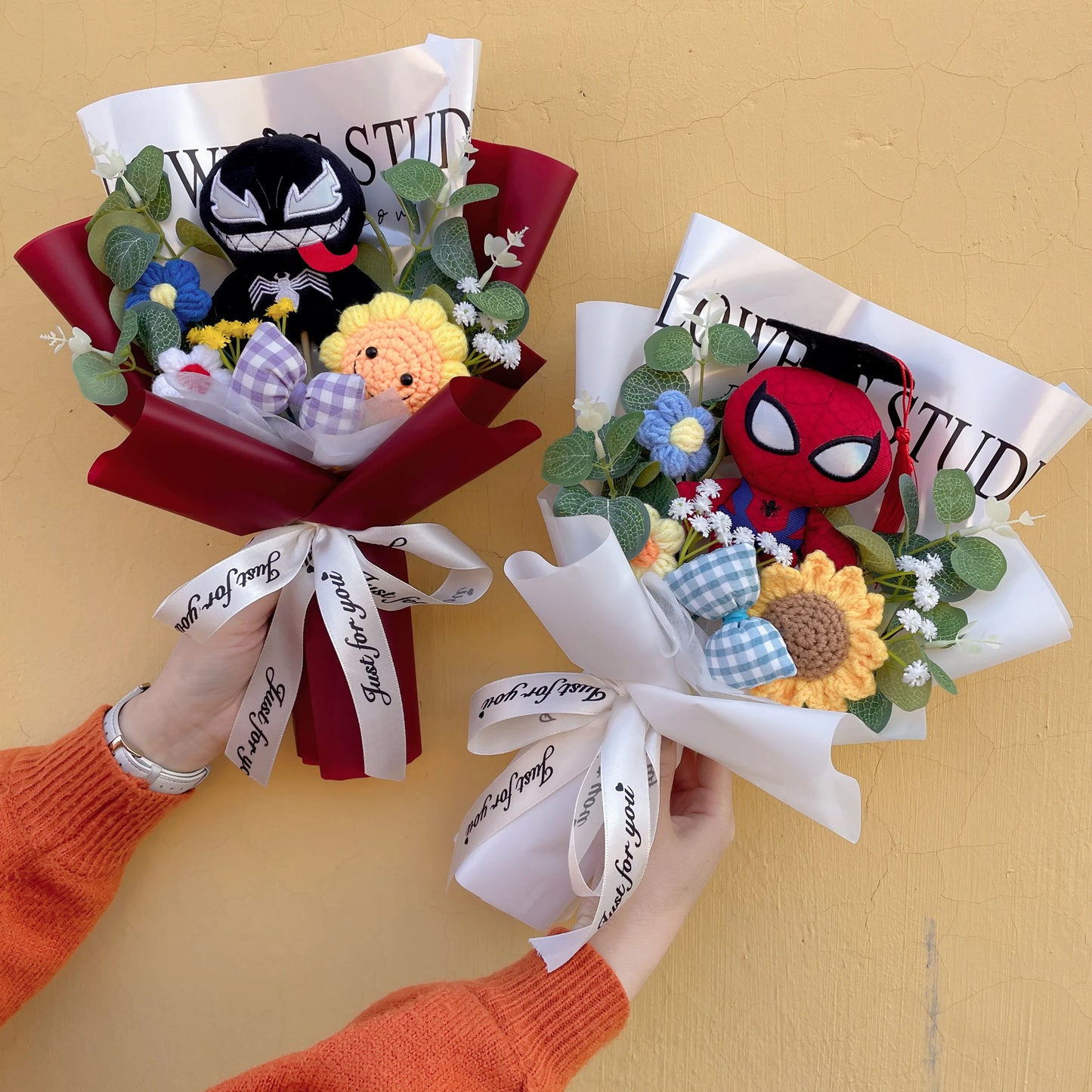 Bouquet Avengers Spider-Man - Peluche Cadeau Fait Main