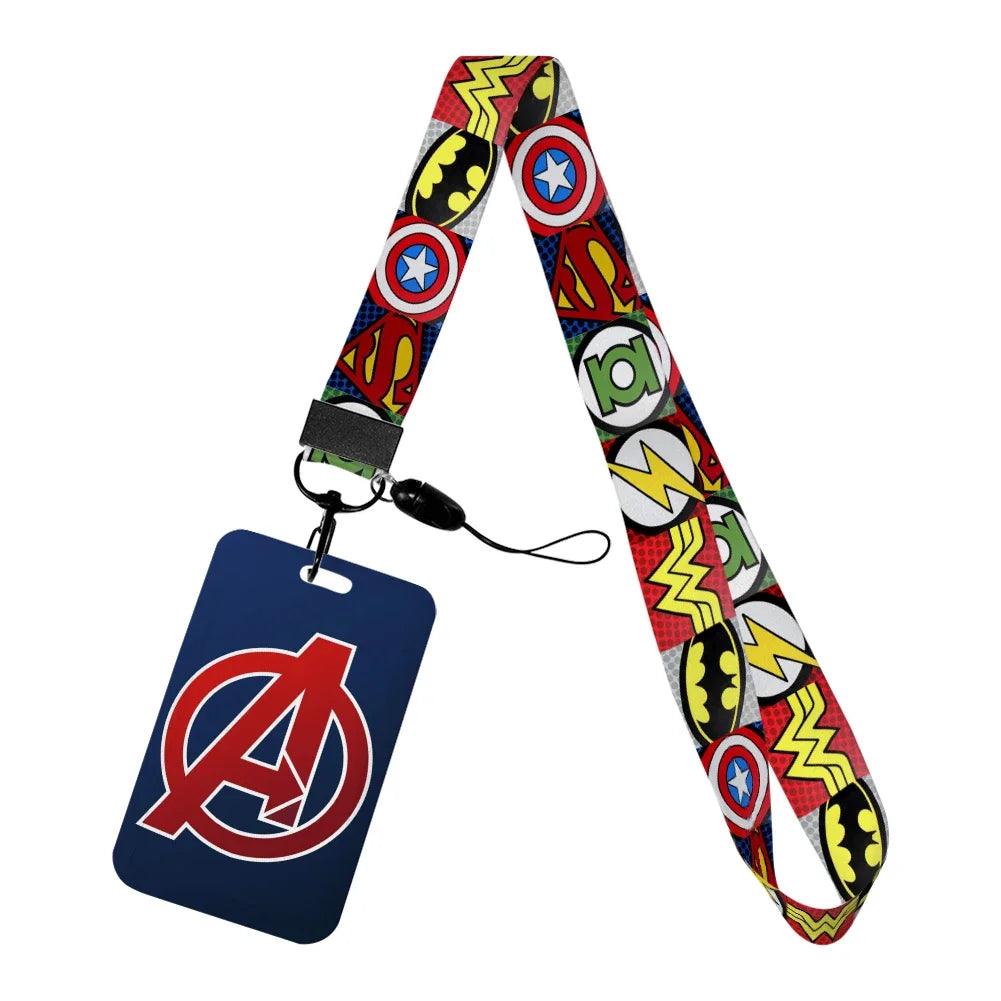 Porte-Badge Avengers - Logo A Fond Bleu Marine