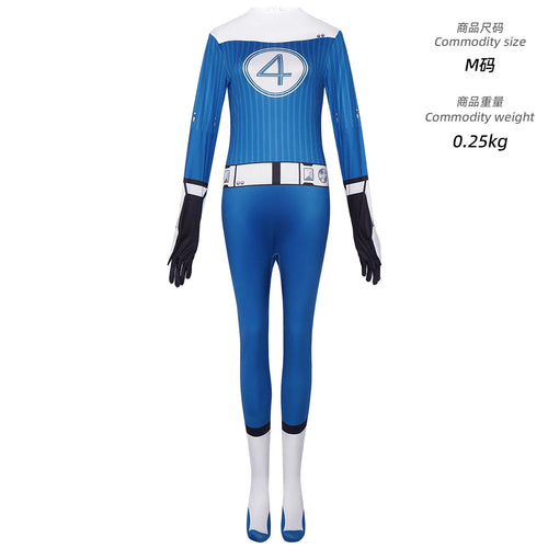 Déguisement Fantastic Four Susan Storm - Combinaison Bleue avec Logo 4