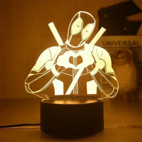 Lampe LED Avengers Deadpool - Assis 3D 18cm