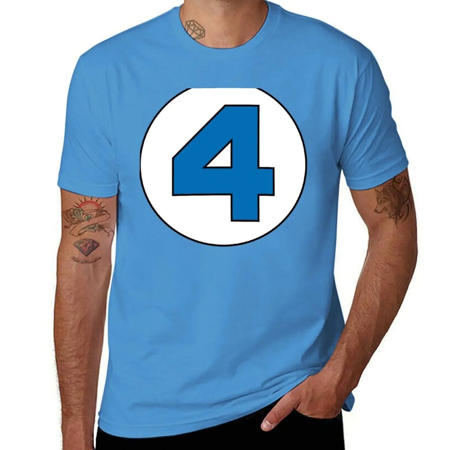 T-Shirt The Fantastic 4 - Logo Rond Noir Grande Taille