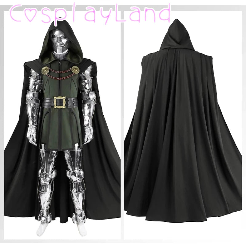 Déguisement Doctor Doom - Combinaison Armure Argentée avec Cape Noire
