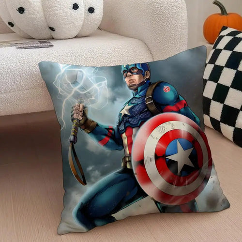Housse Coussin Captain America - Bouclier et Marteau de Thor