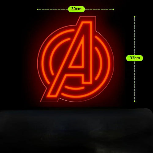 Néon LED Avengers - Logo A Rouge