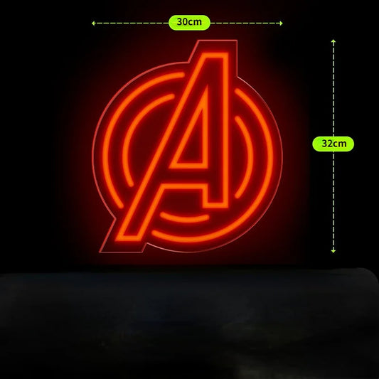 Néon LED Avengers - Logo A Rouge