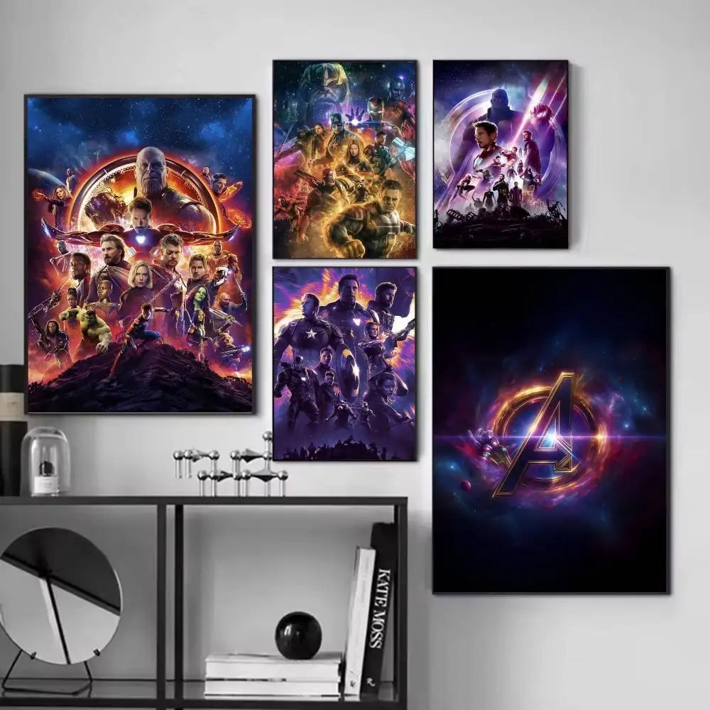 Affiche Avengers Infinity War - Design Équipe Colorée Endgame