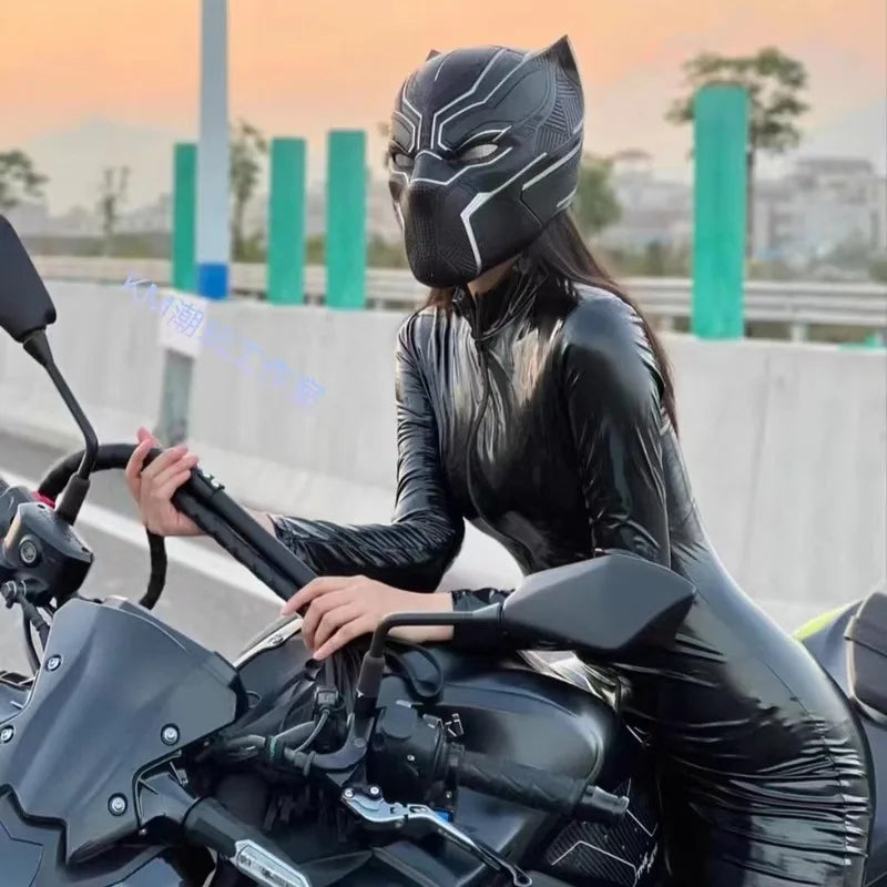 Casque Cosplay Black Panther - Échelle 1:1 Porté Haute Détail