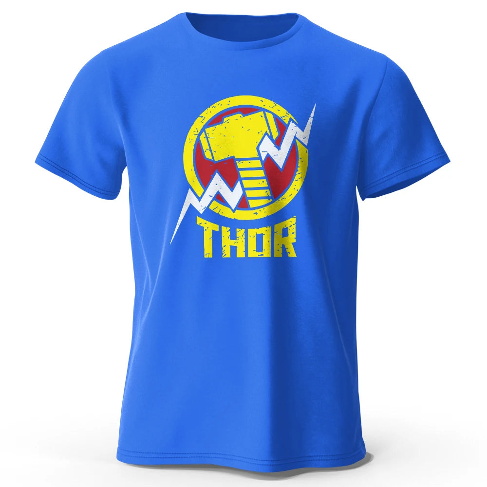 T-Shirt Thor - Logo Marteau Éclair Vintage Noir