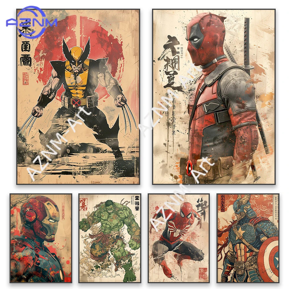 Poster Avengers Iron Man - Vague Japonaise Ukiyo-e