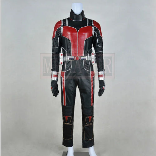 Déguisement Ant-Man - Combinaison Cuir Rouge et Noir avec Ceinturon Métallique