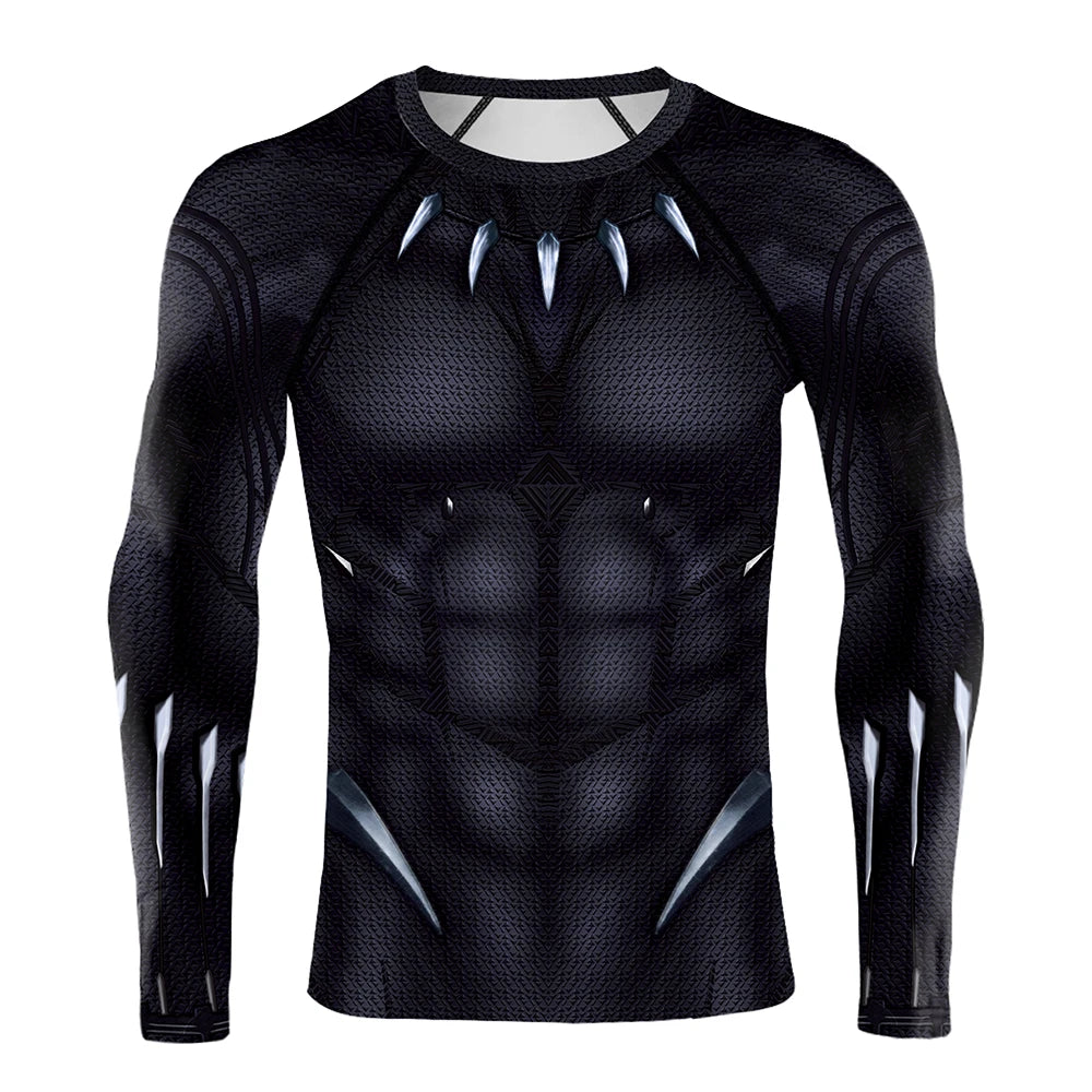 T-Shirt de Compression Black Panther - Design Griffes Écailles