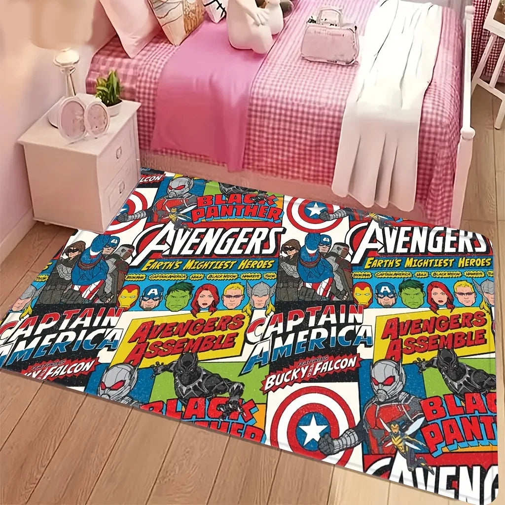 Tapis Avengers Comic Collage - Avengers Assemble Multi-Héros