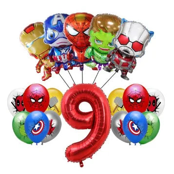 Décoration Anniversaire Avengers - Ballon Chiffre 9