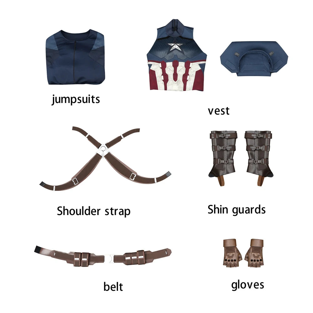 Costume Adulte Captain America Premium - Casque Étoile et Bottes