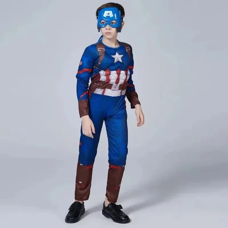 Costume Enfant Captain America - Combinaison Bouclier Masque Cape