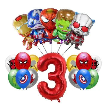 Décoration Anniversaire Avengers - Ballon Chiffre 3