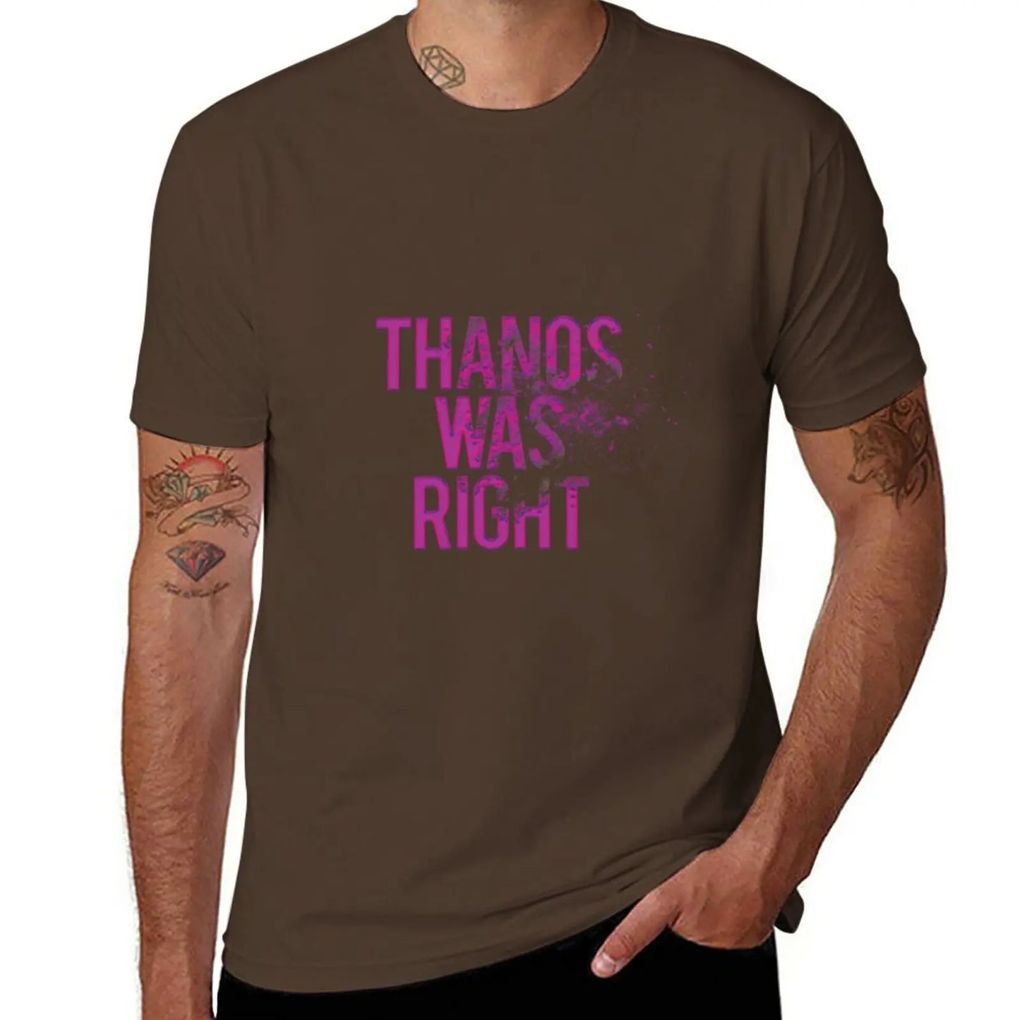 T-Shirt Thanos Was Right - Texte Effet Poussière Homme