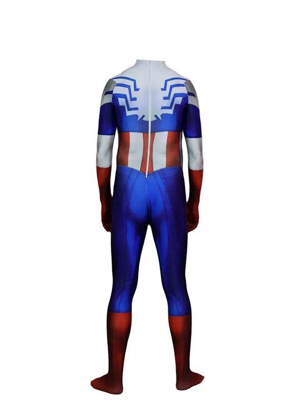 Déguisement Captain America - Combinaison Bleu Blanc Rouge Étoile