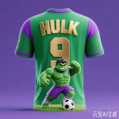 Maillot Football Avengers Hulk - Fond Violet Chaussettes Rayées #9