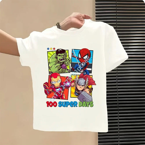 T-Shirt Enfant Avengers 100 Super Days - Blanc